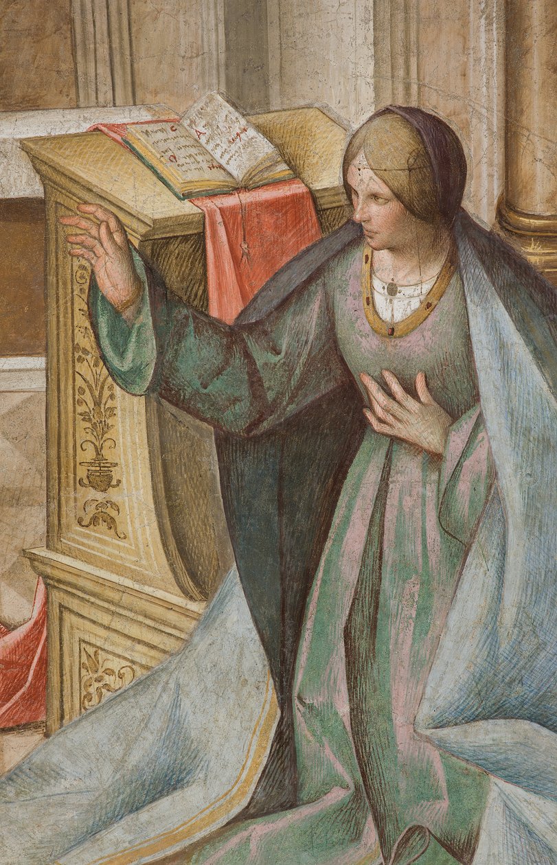 Central Nave, Third North Span, Annunciation, Boccaccio Boccaccino 1516-17, Detail av Boccaccio Boccaccino