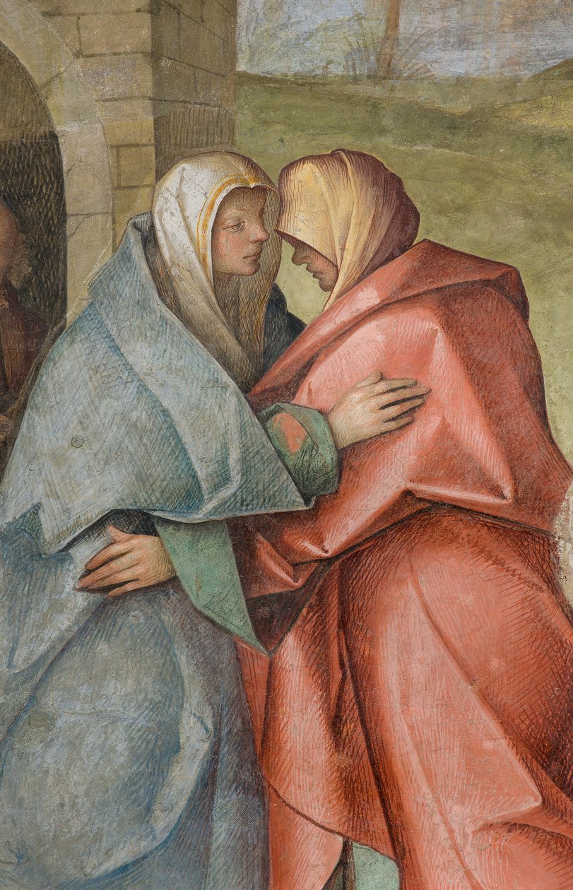 Central Nave, Third North Span, Visitation, Boccaccio Boccaccino 1516-17, detalj av Boccaccio Boccaccino