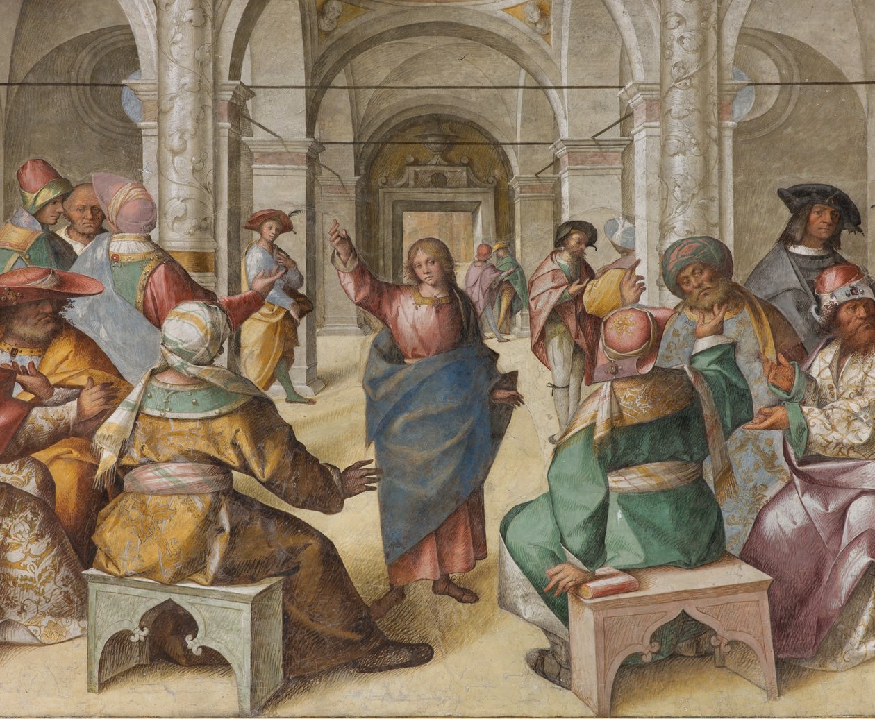 Presbytery, Eightth North Span, Dispute of Jesus, Boccaccio Boccaccino av Boccaccio Boccaccino