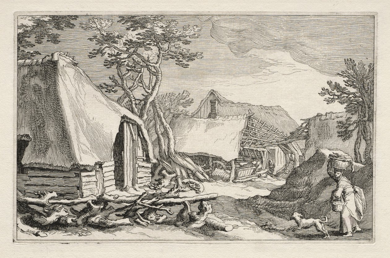 Landskap med våningshus, 1613-1614. av Boetius Adams Bolswert