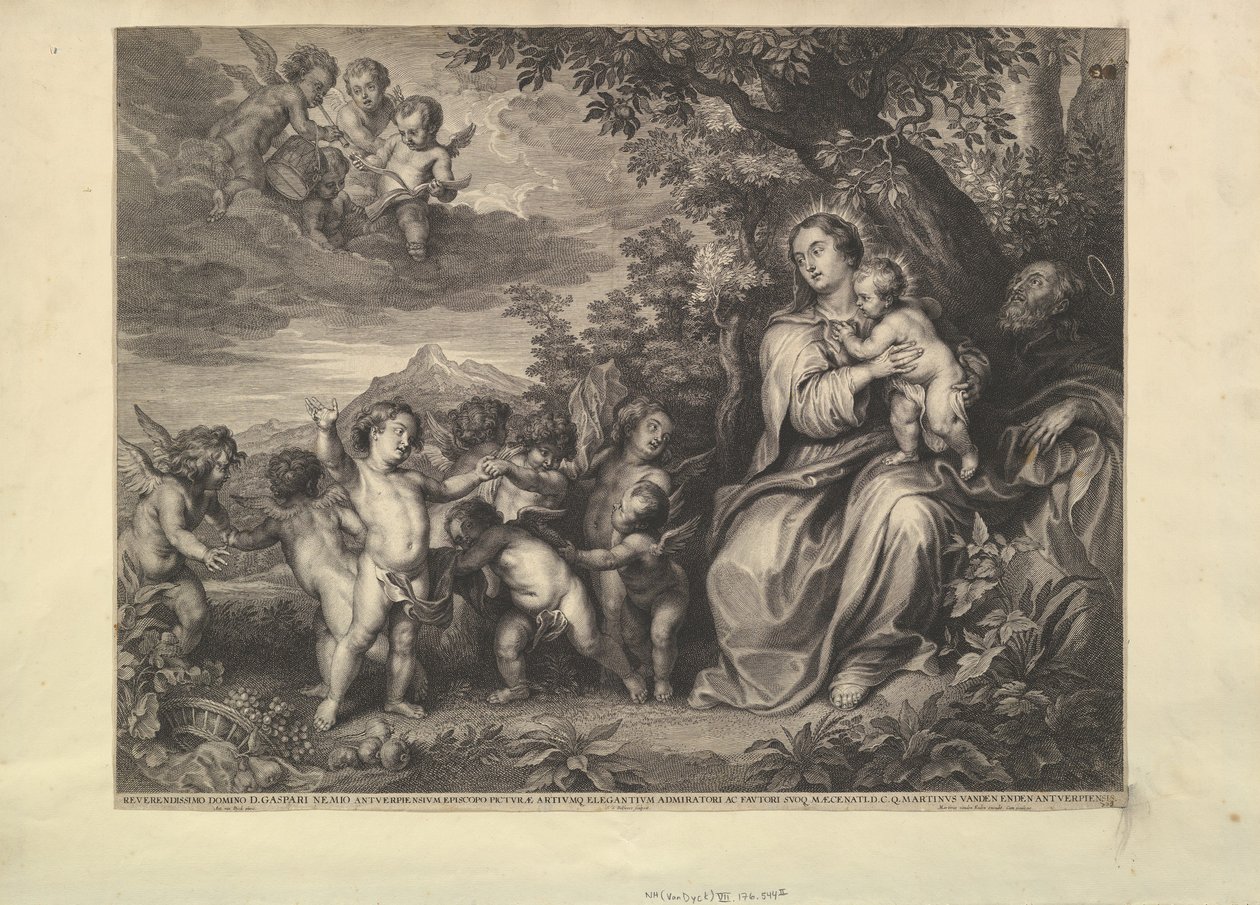 Hvil på flukten til Egypt, 1650-59. av Boetius Adams Bolswert