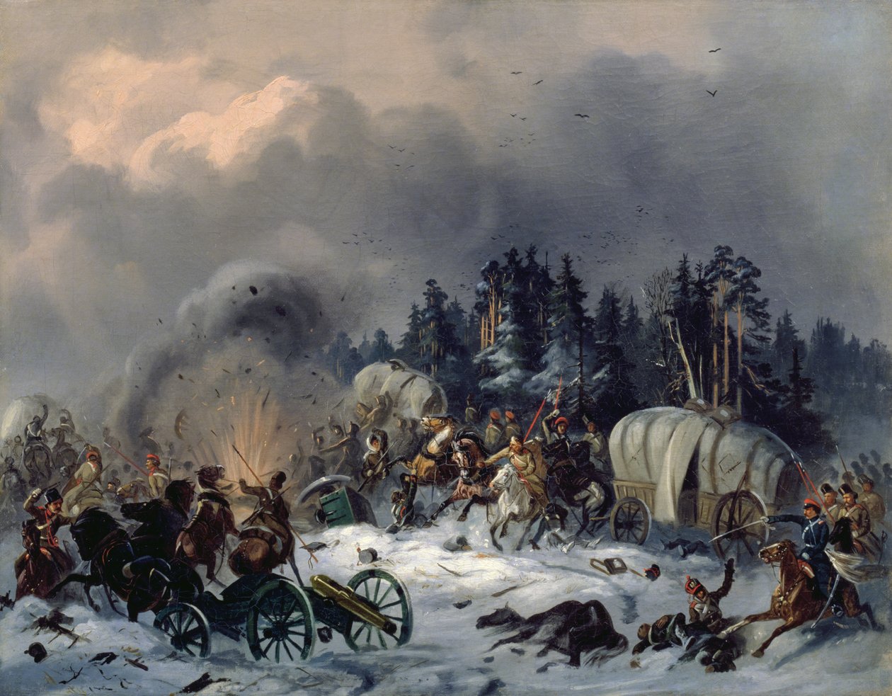 Scene fra den russisk-franske krigen i 1812 av Bogdan Willewalde