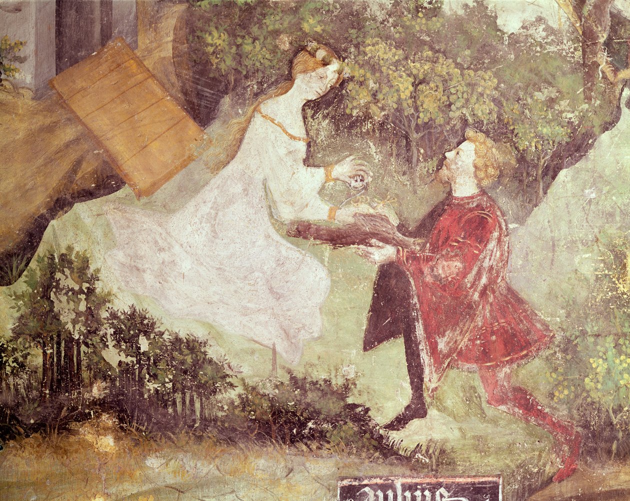 Juli måned, detalj av et par, ca. 1400 av Bohemian School
