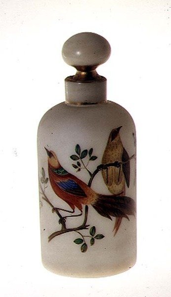 Flaske med opalinpropp, med forgylt og emaljert dekor, midten av 1800-tallet (glass) av Bohemian School