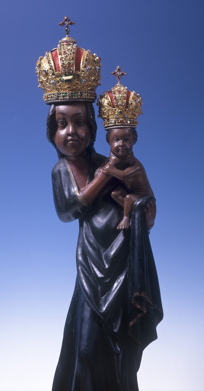 Statuett av Jomfru Maria av Svatá Hora, ca. 1348 (polykrom pæretre) av Bohemian School