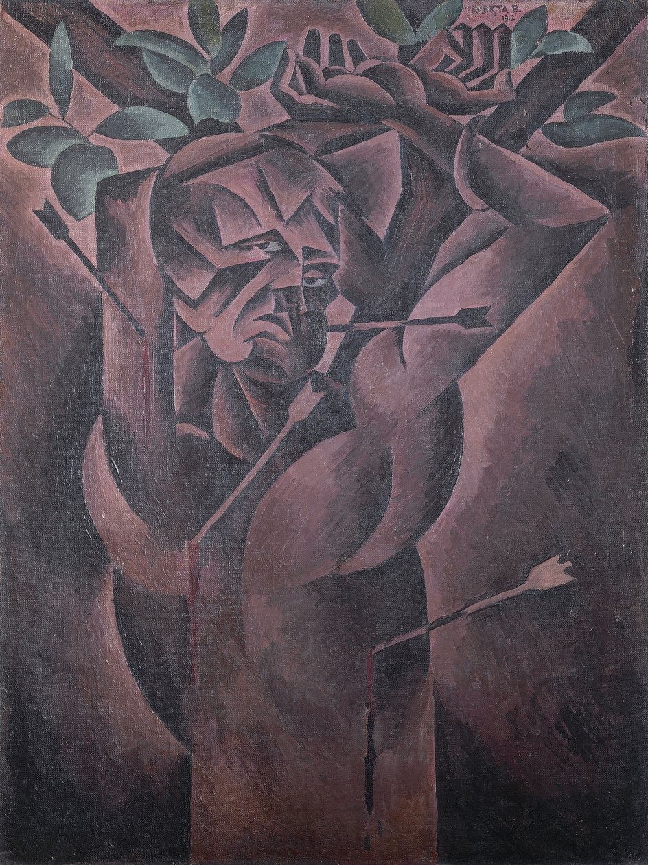 Saint Sebastian, av Bohumil Kubista (1884-1918), olje på lerret, 98x75 cm av Bohumil Kubišta