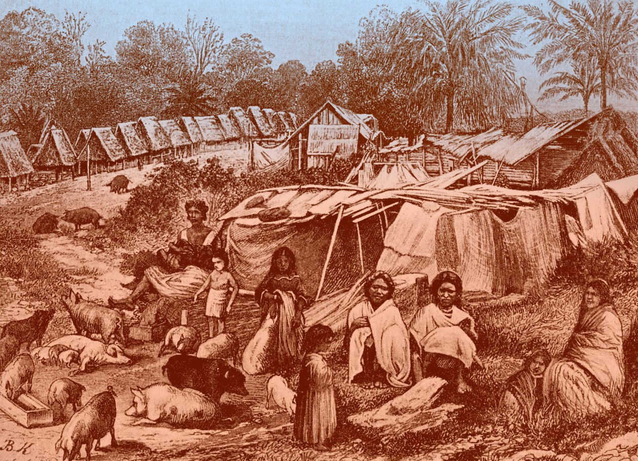 Panama landsby, sent på 1800-tallet. av Bohuslav Kroupa