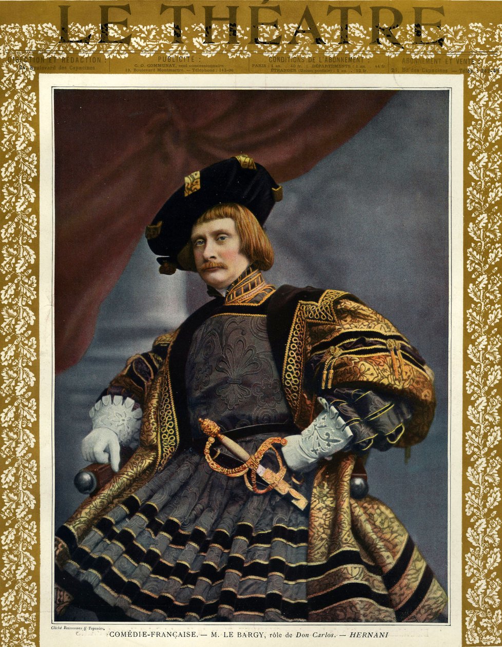 Charles le Bargy som Don Carlos, forsiden av magasinet "Le Theatre". av Boissonnas & Taponier (after)