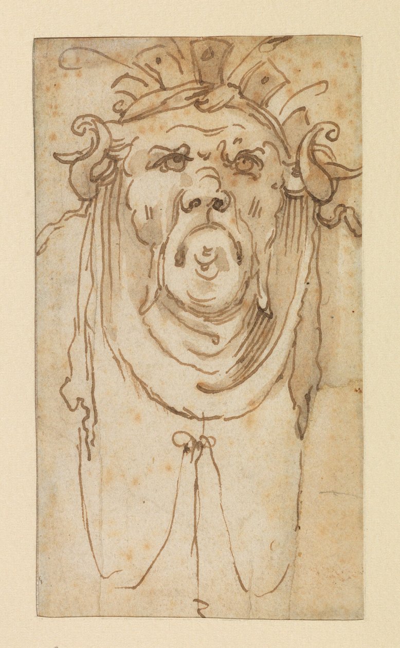 Grotesk maske, 1600-tallet av Bolognese School