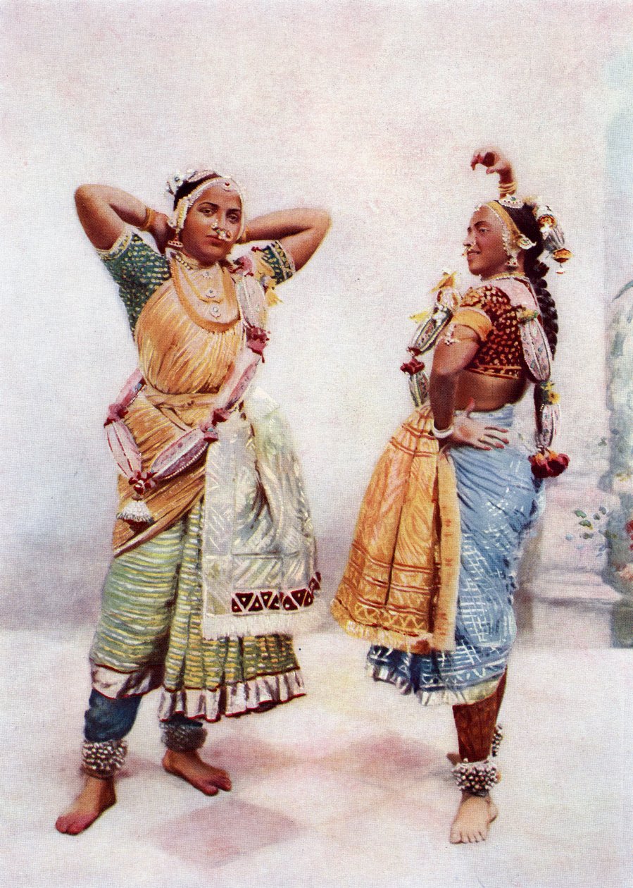 Baroda Nautch Girls, sent på 1800-tallet (albumintrykk) av Bombay Vernon and Co.
