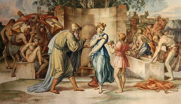 Elisha og Rebecca ved fontenen av Bonaventura Genelli