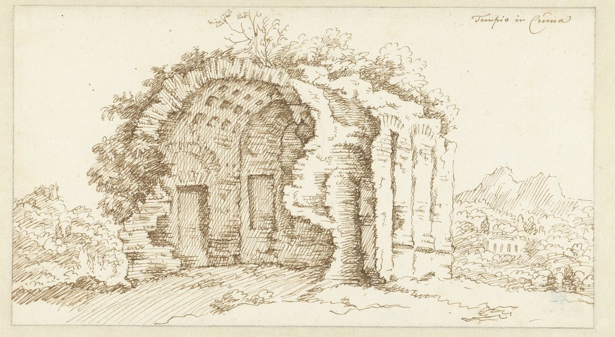 Ruin av et tempel i Cumae av Bonaventura van Overbeek