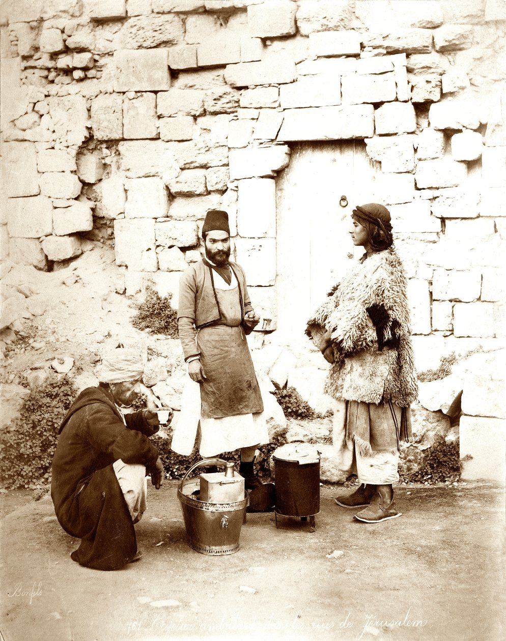 Kaffeselger i Jerusalem, ca. 1867-81 av Bonfils Studio