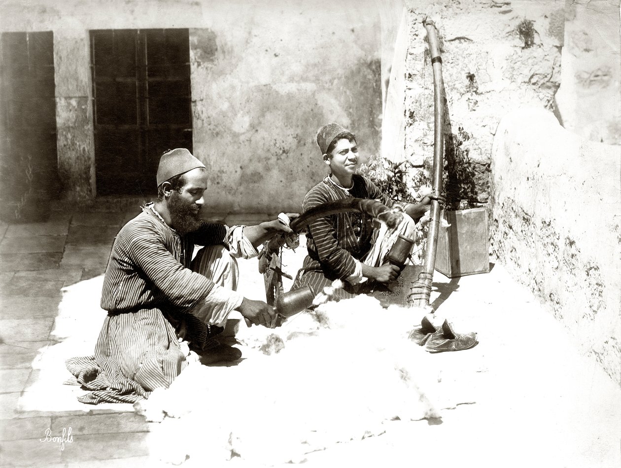 Ullkartere i Jerusalem, ca. 1867-81 av Bonfils Studio