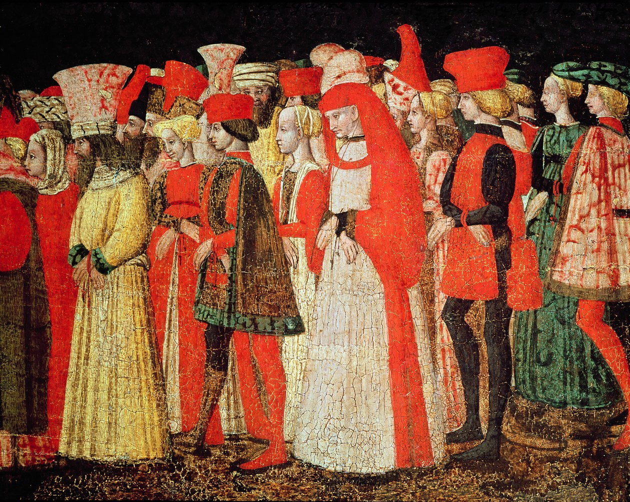 Folk fra domstolen til Sforza-familien (detalj) av Bonifacio Bembo
