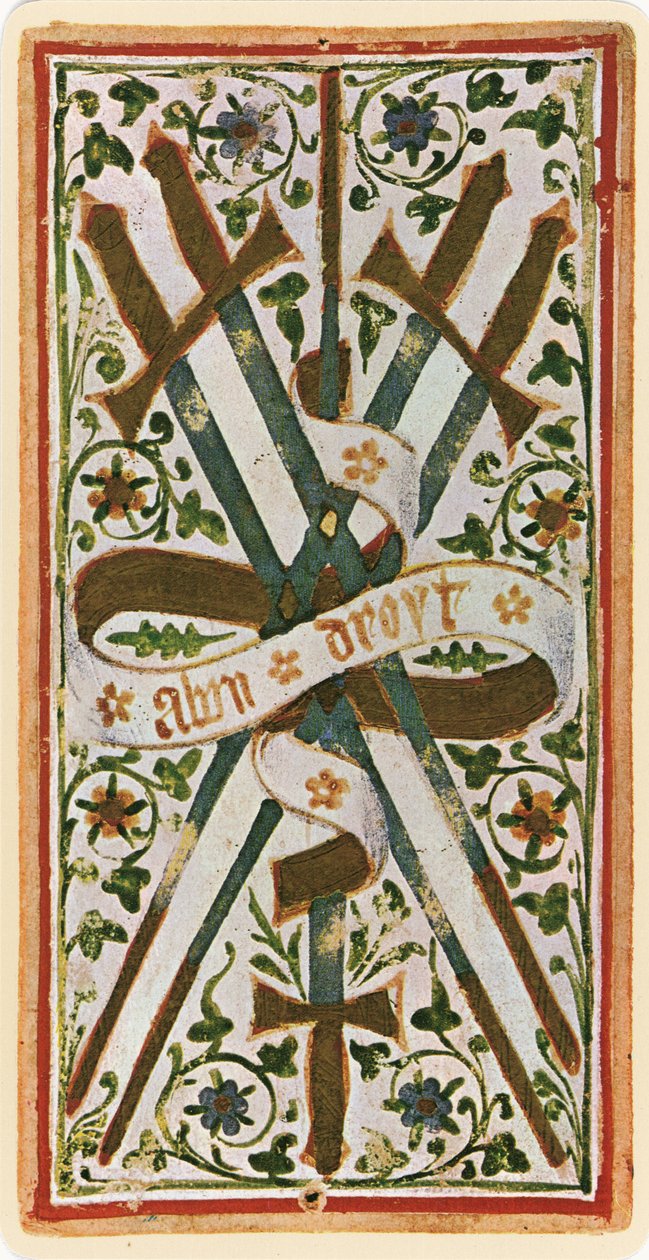 The Five of Swords, faksimile av et tarotkort fra 
