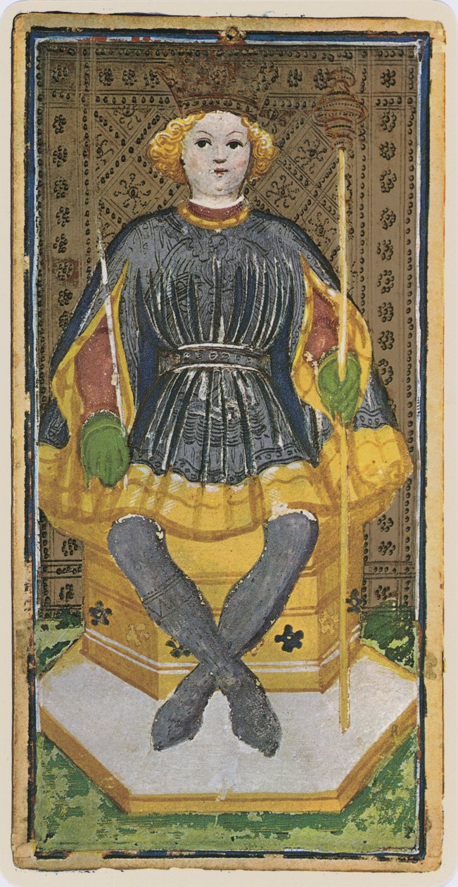 The King of Wands, faksimile av et tarotkort fra 