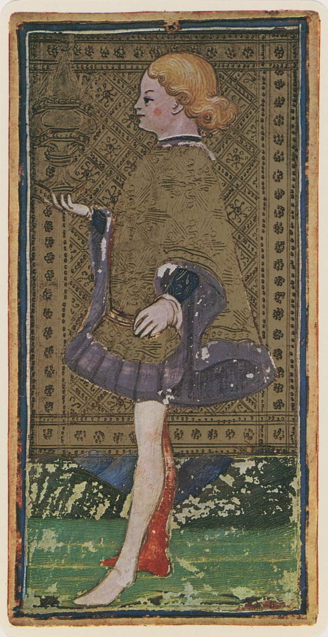 The Knave of Cups, faksimile av et tarotkort fra 