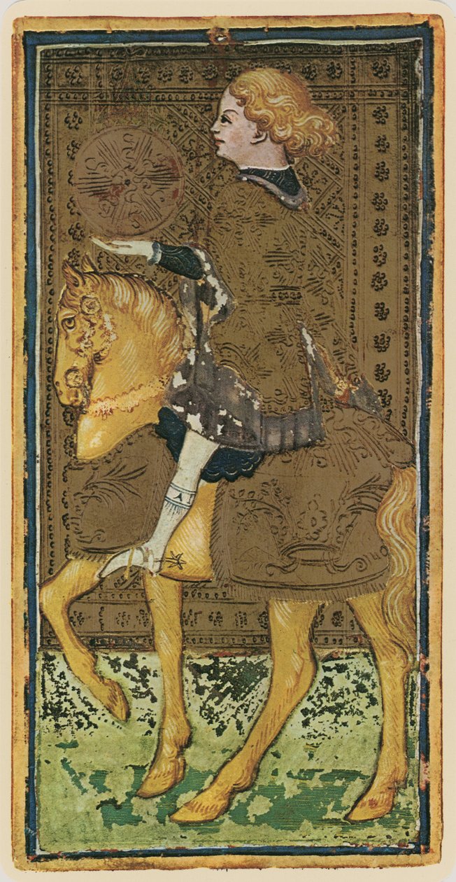 Mynteridderen, faksimile av et tarotkort fra 