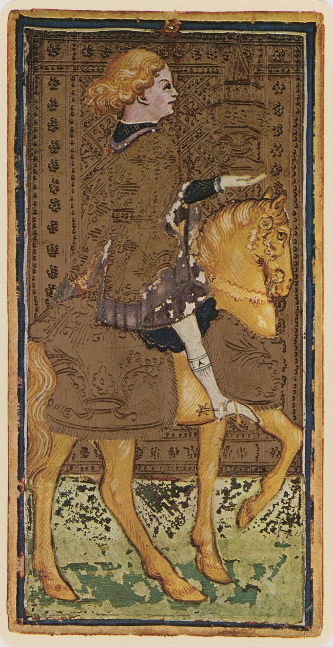 Knight of Cups, faksimile av et tarotkort fra 