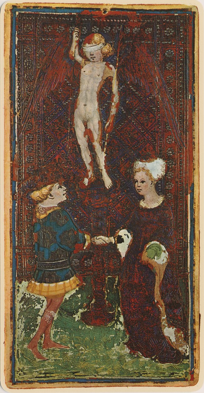The Lovers, faksimile av et tarotkort fra 