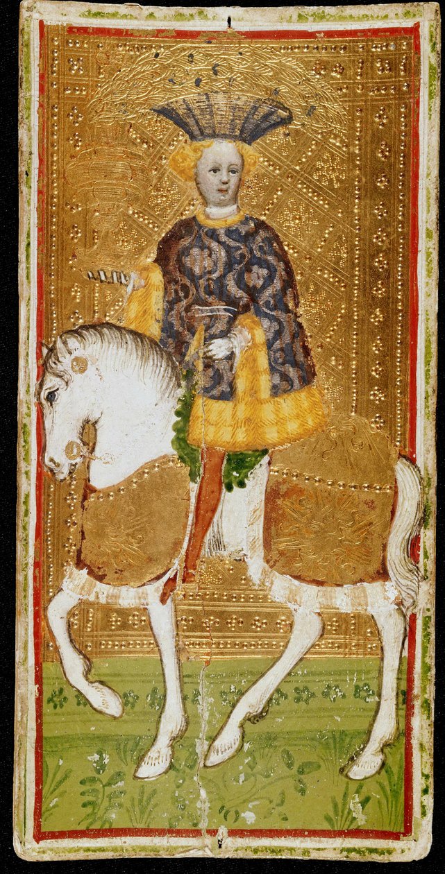 Ridder av kopper. Tarotkort, 1441-1444. av Bonifacio Bembo