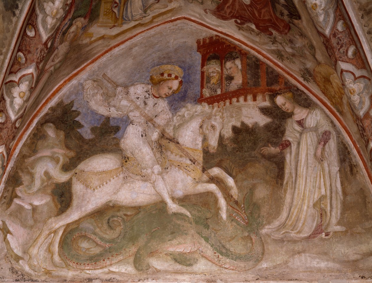 St. George and Dragon, rundt 1460 (fresco) av Bonifacio Bembo