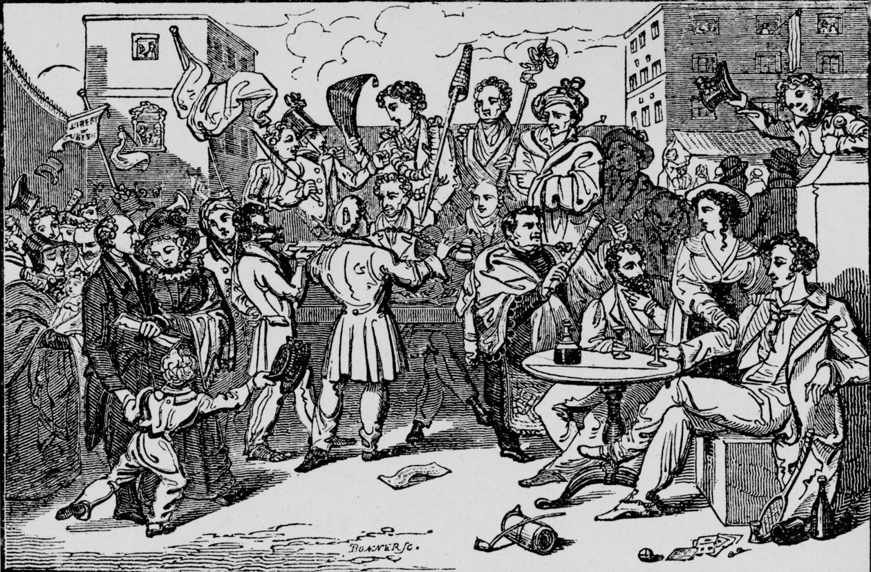 Et falsk valg i Kings Bench Prison, c1828, 1912 av Bonner