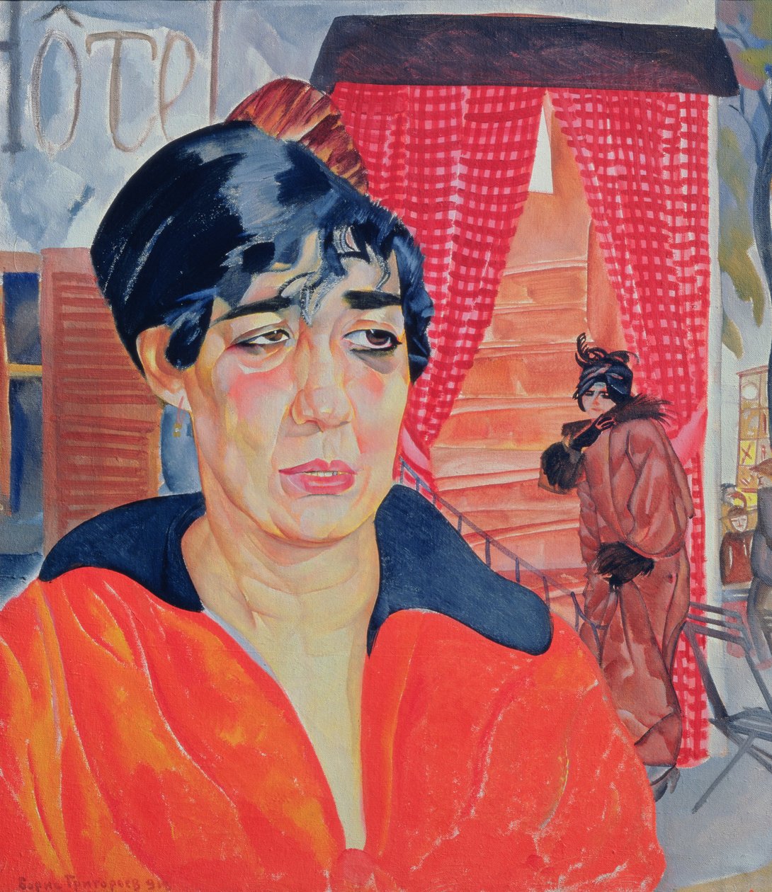 Concierge i Paris, 1918 av Boris Dmitrievich Grigoriev