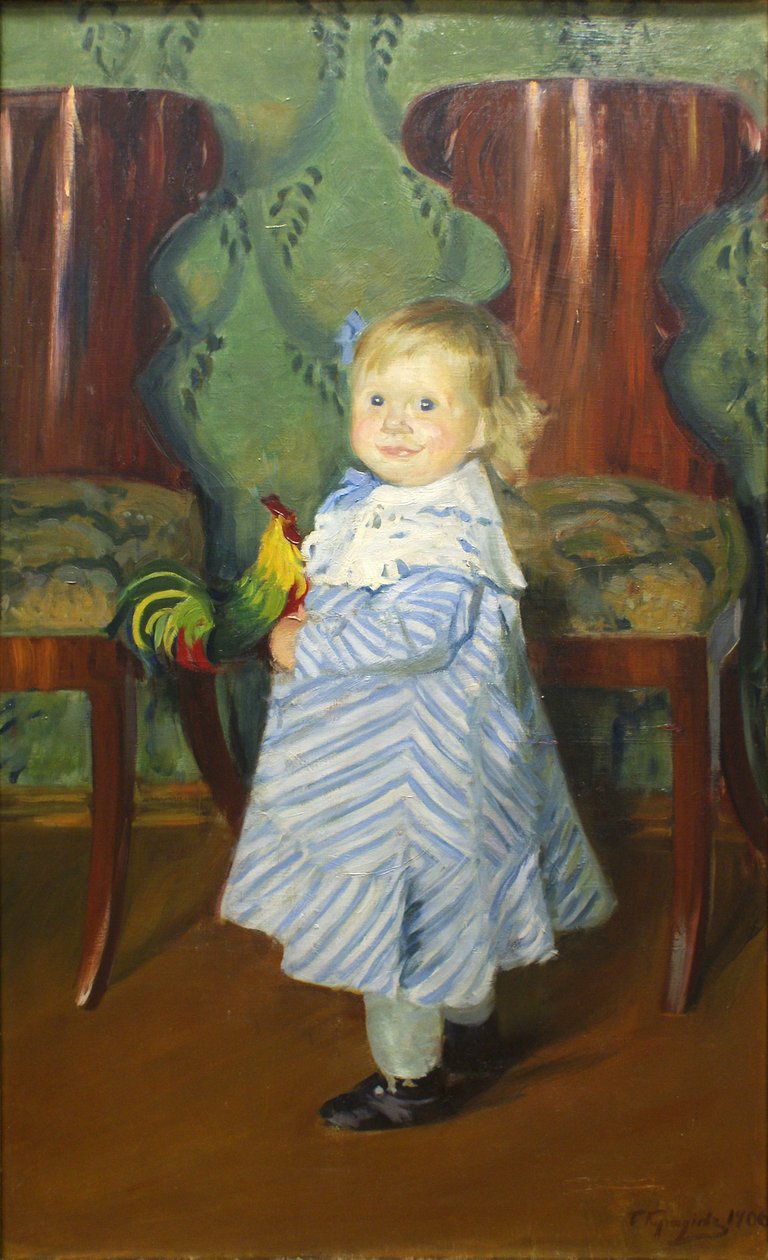 The Artists Daughter, Irina av Boris Mikhailovich Kustodiev