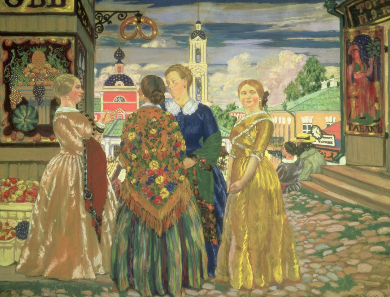 Handelskvinner av Boris Mikhailovich Kustodiev