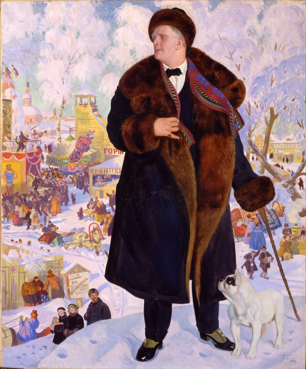 Portrett av Fyodor Chaliapin av Boris Mikhailovich Kustodiev