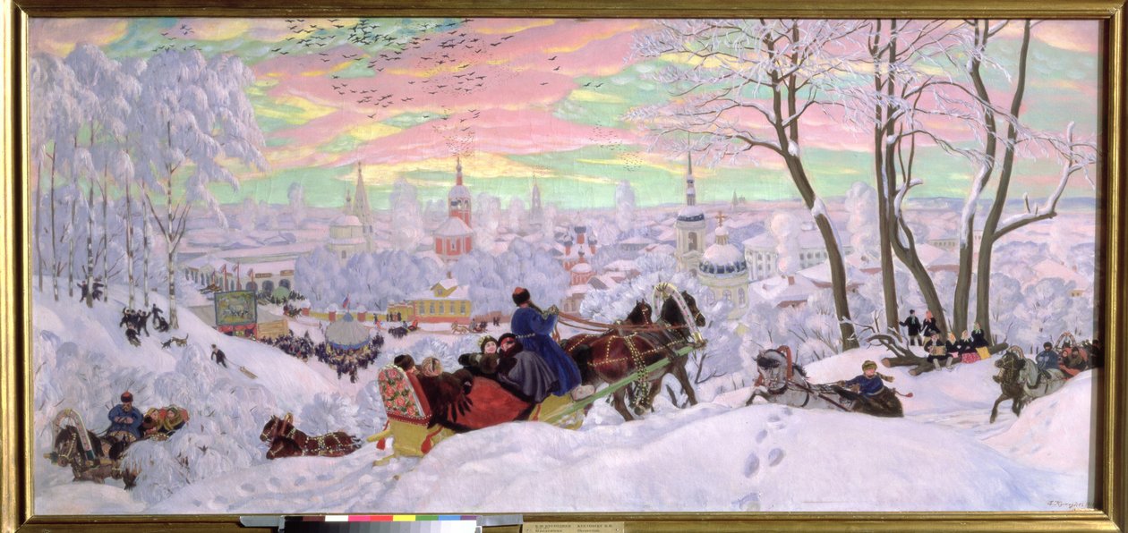 Fastelavn, 1916 av Boris Mikhailovich Kustodiev