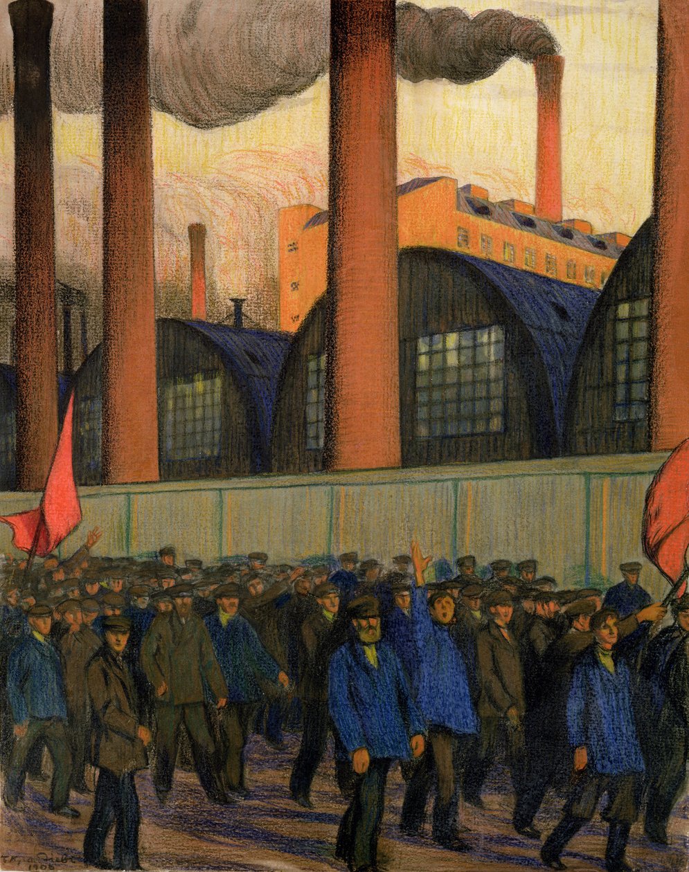 Streik av Boris Mikhailovich Kustodiev