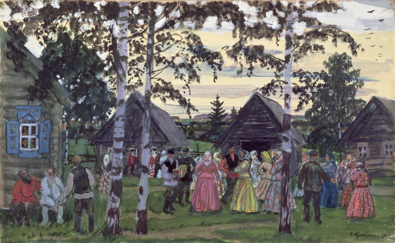 Runddansen, 1912 av Boris Mikhailovich Kustodiev