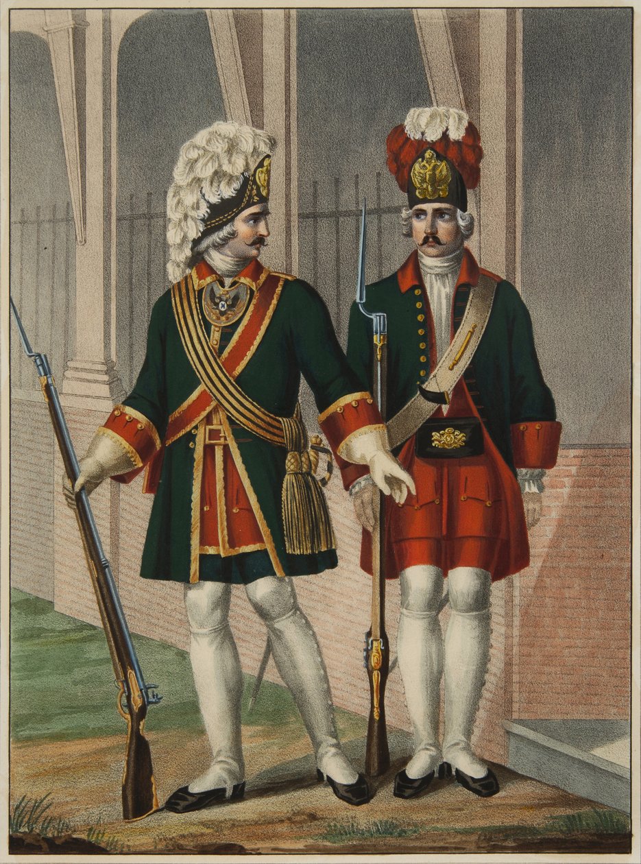 Grenadierer fra Preobrazhensky-regimentet i 1732-1738, tidlig på 1840-tallet av Boris Artemyevich Chorikov