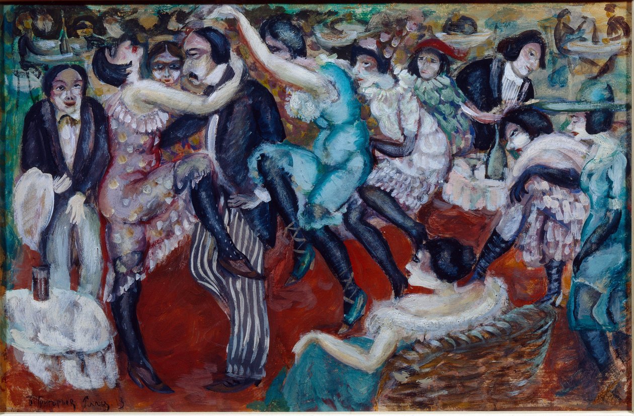 ""Singing Cafe"" (Singing Cafe) - Maleri av Boris Dmitrievich Grigoriev (1886-1939) av Boris Dmitrievich Grigoriev