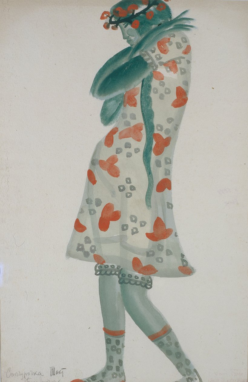 Kostymedesign for operaen Snow Maiden av N. Rimsky-Korsakov, 1919 av Boris Dmitrievich Grigoriev