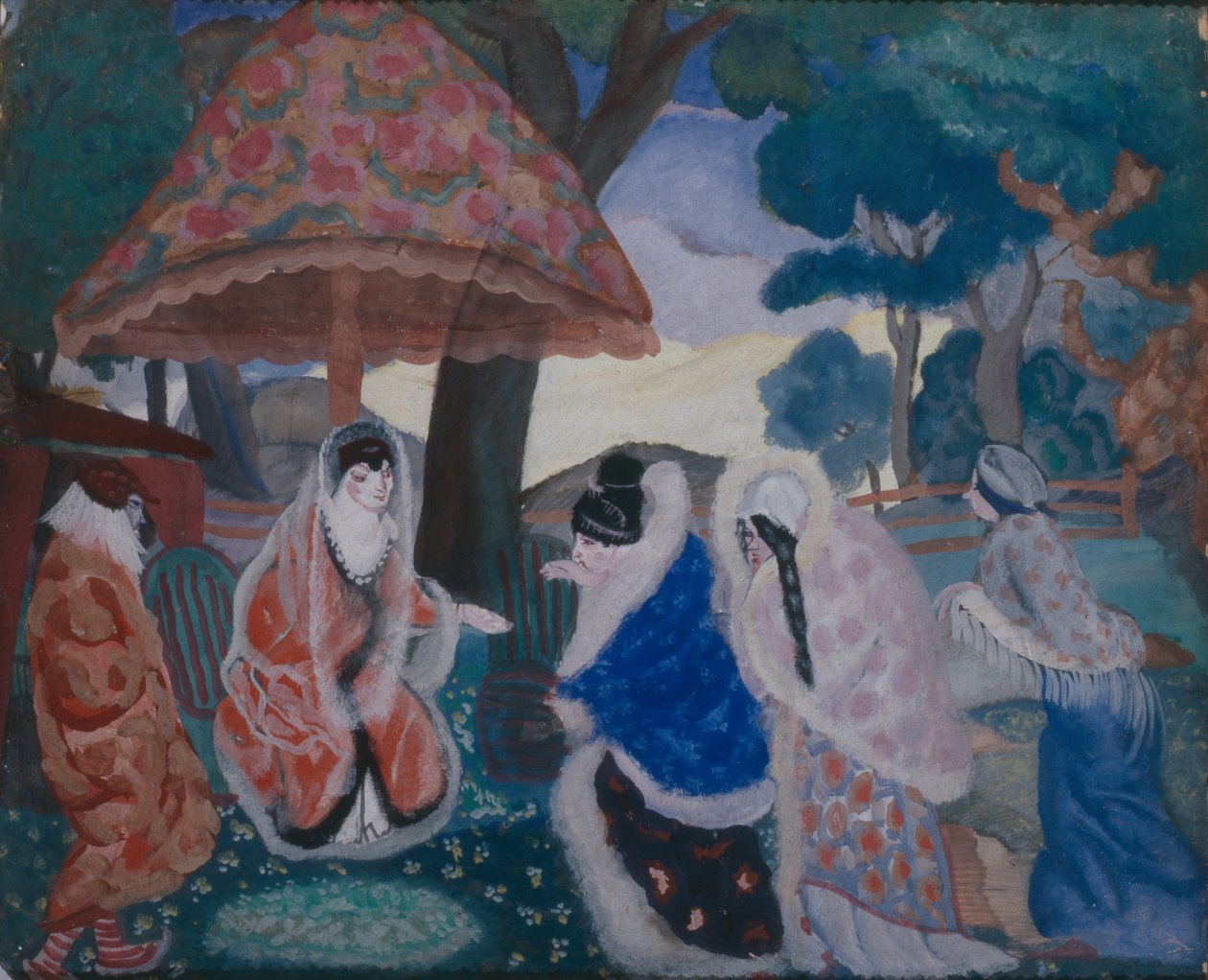 Hilsen de nygifte, 1913 av Boris Dmitrievich Grigoriev