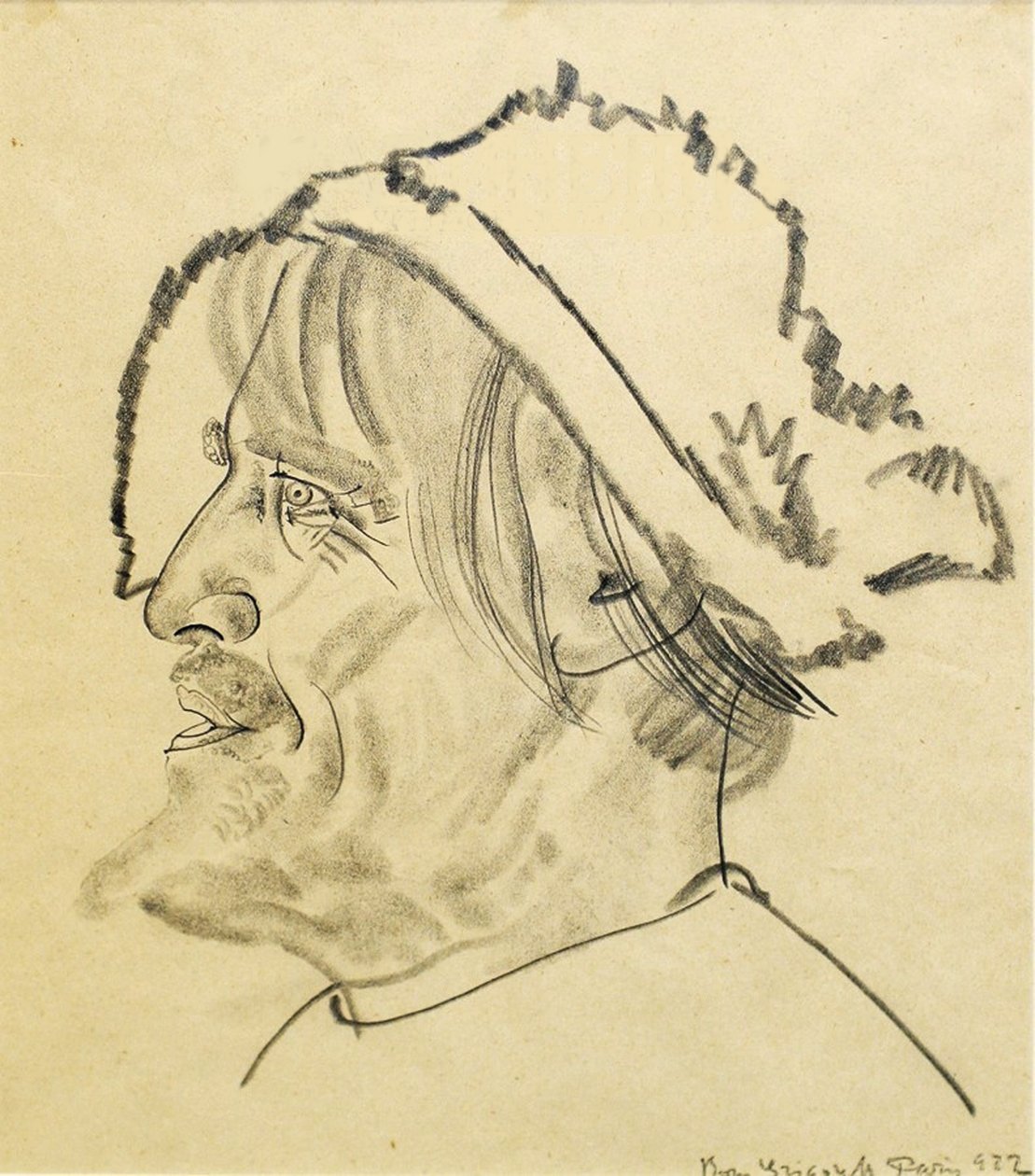Konstantin Stanislavsky som Satin i stykket The Lower Depths av M. Gorky, 1922 av Boris Dmitrievich Grigoriev