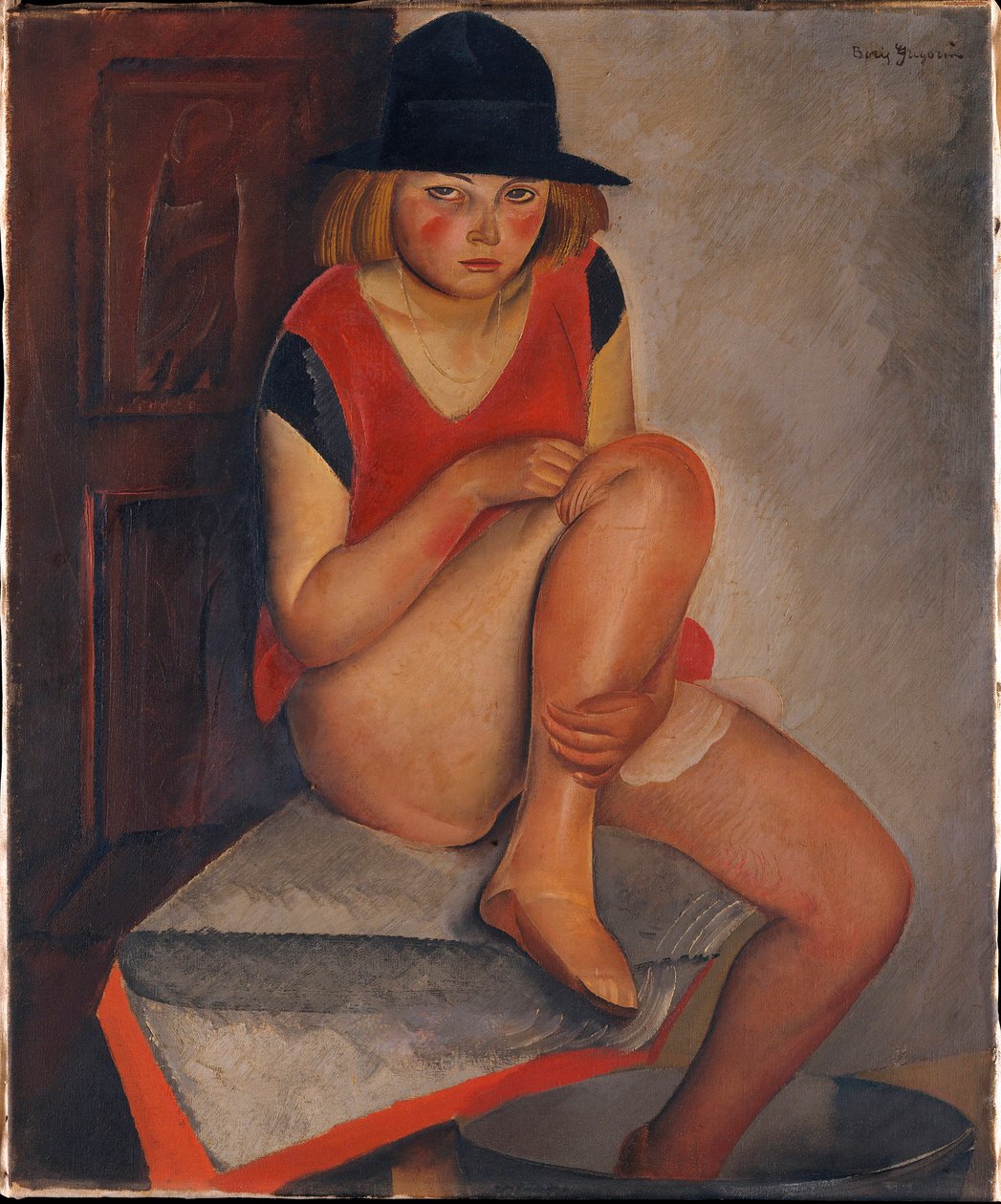 ""La modele"" (Modellen) Peinture de Boris Grigoriev (1886-1939) ca 1926 - Olje på lerret Dim 72,7x60 cm Metropolitan Museum of Art, New York ©FineArtImage/Leemage av Boris Dmitrievich Grigoriev