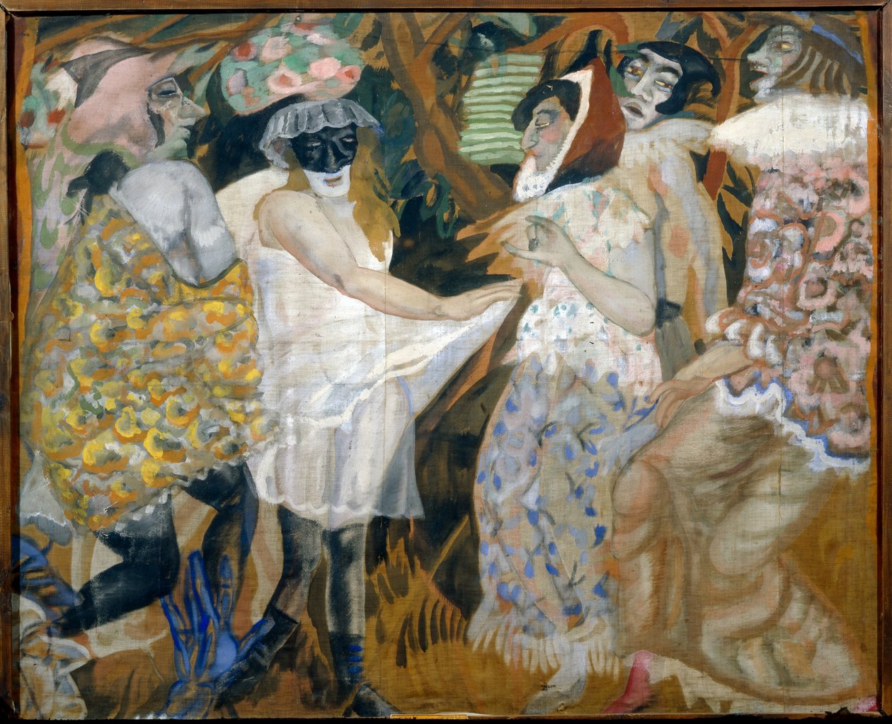 Masquerade (Masquerade) - Maleri av Boris Dmitrievich Grigoriev (1886-1939) av Boris Dmitrievich Grigoriev