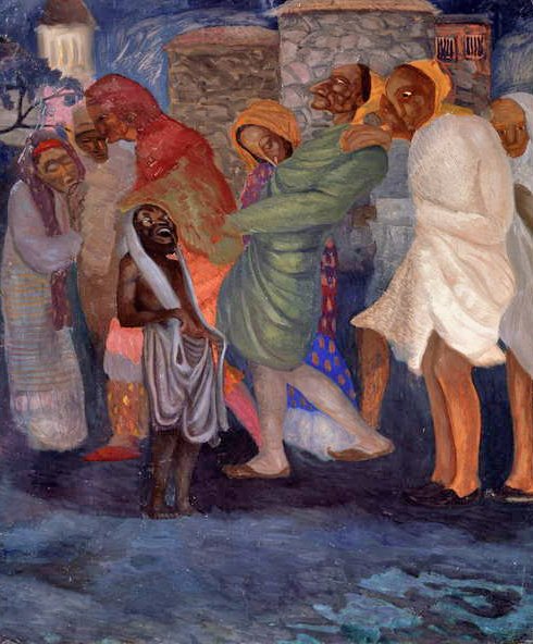Opiumsrøykere i øst, 1910-tallet av Boris Dmitrievich Grigoriev