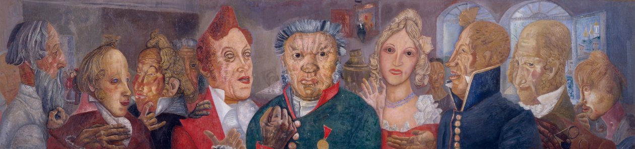 Personer av komedien The Government Inspector av N. Gogol, 1933-1934 av Boris Dmitrievich Grigoriev