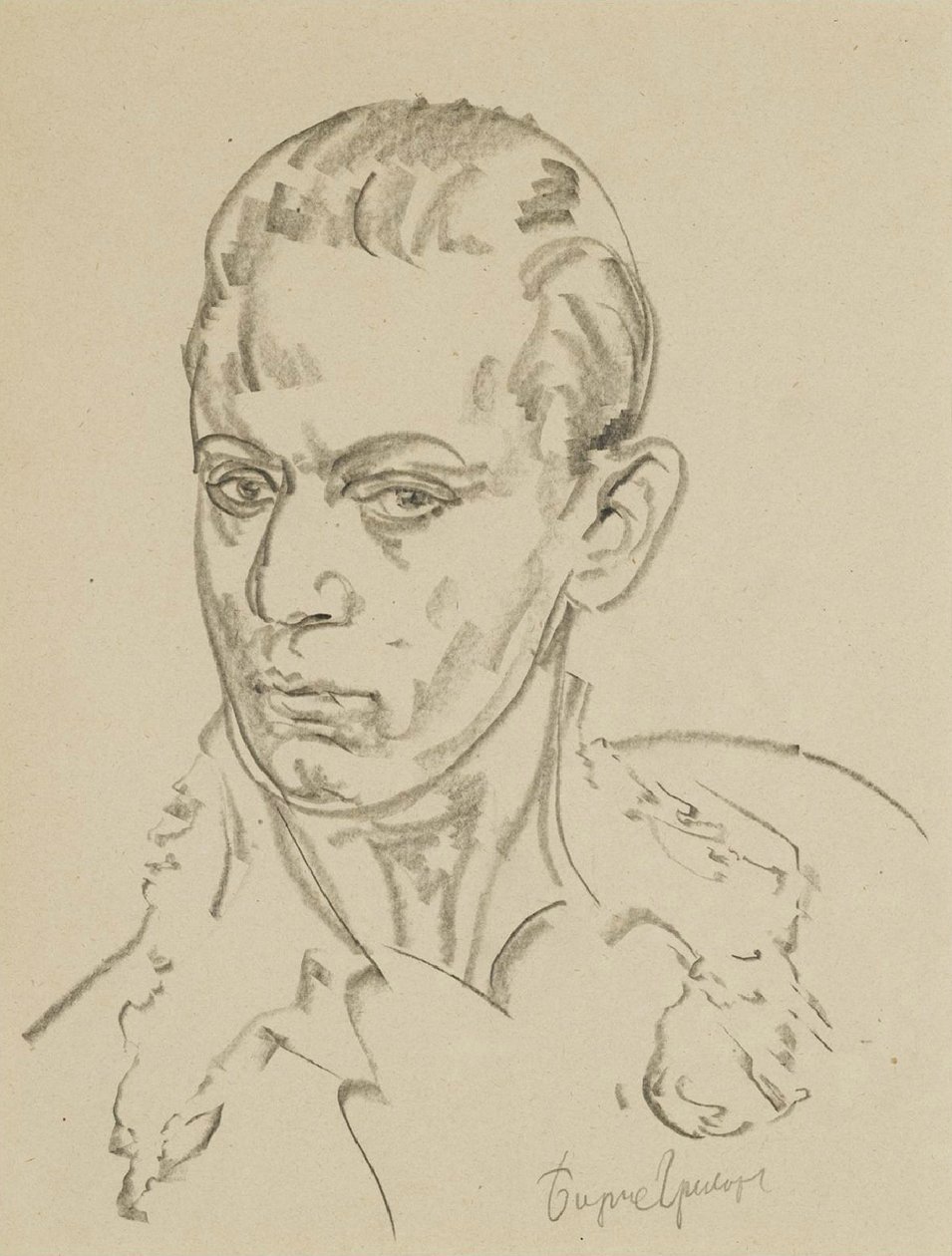 Portrett av ballettdanseren og koreografen Sergey Lifar 1905-1986 av Boris Dmitrievich Grigoriev
