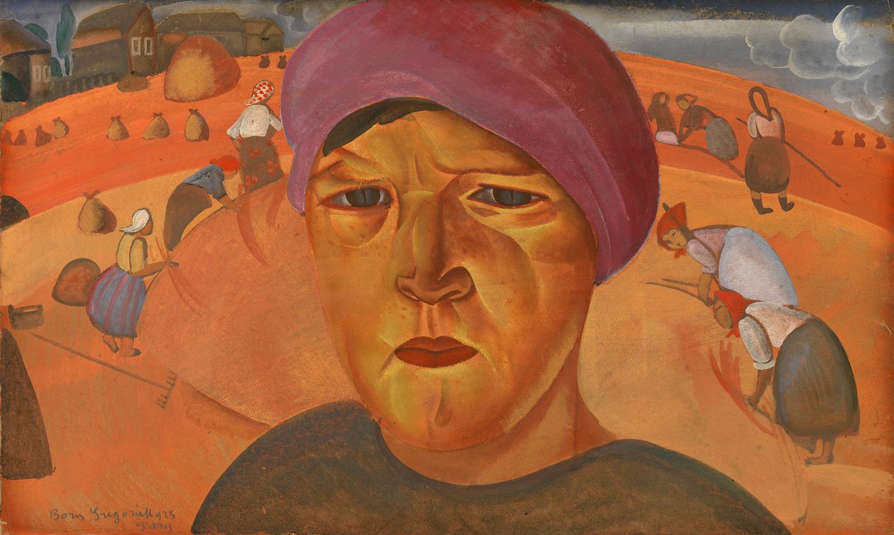 Russian Peasant Woman Fra serien The Faces of Russia, 1923 av Boris Dmitrievich Grigoriev