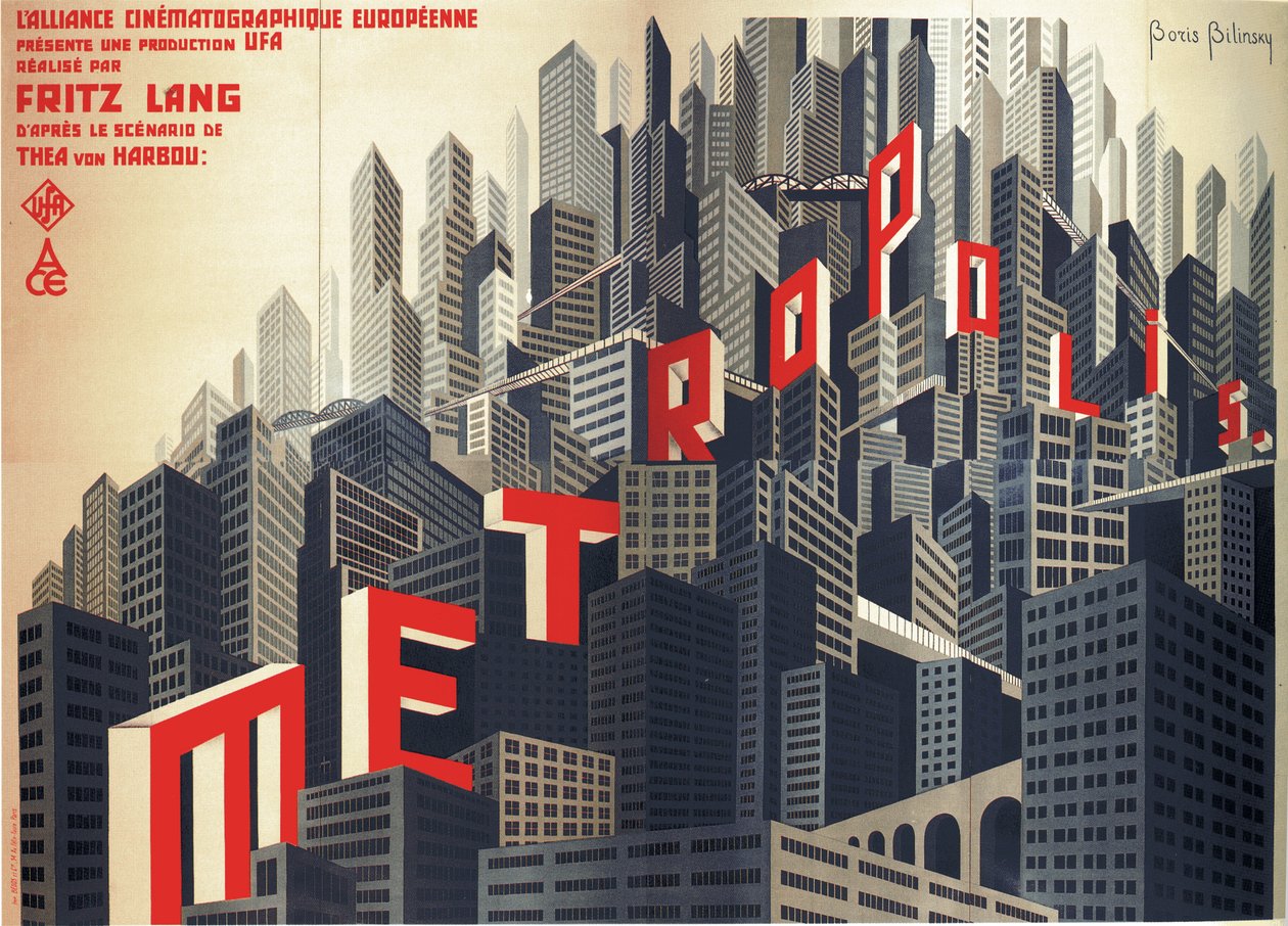 Filmplakat Metropolis av Fritz Lang, 1926 av Boris Konstantinovich Bilinsky