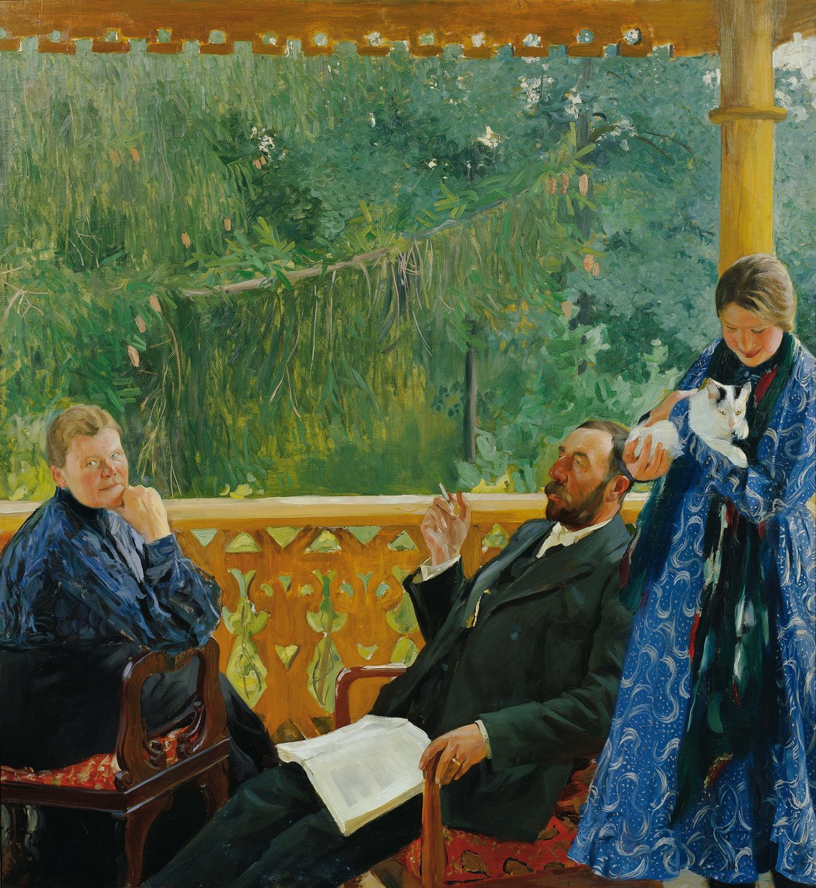Familieportrett Portrett av Polenow-familien, 1904-1905. av Boris Mikhailovich Kustodiev
