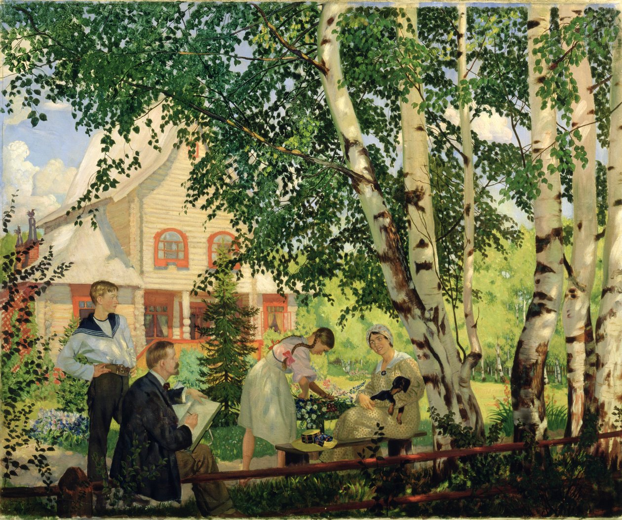 Hjemme, 1914-18 av Boris Mikhailovich Kustodiev