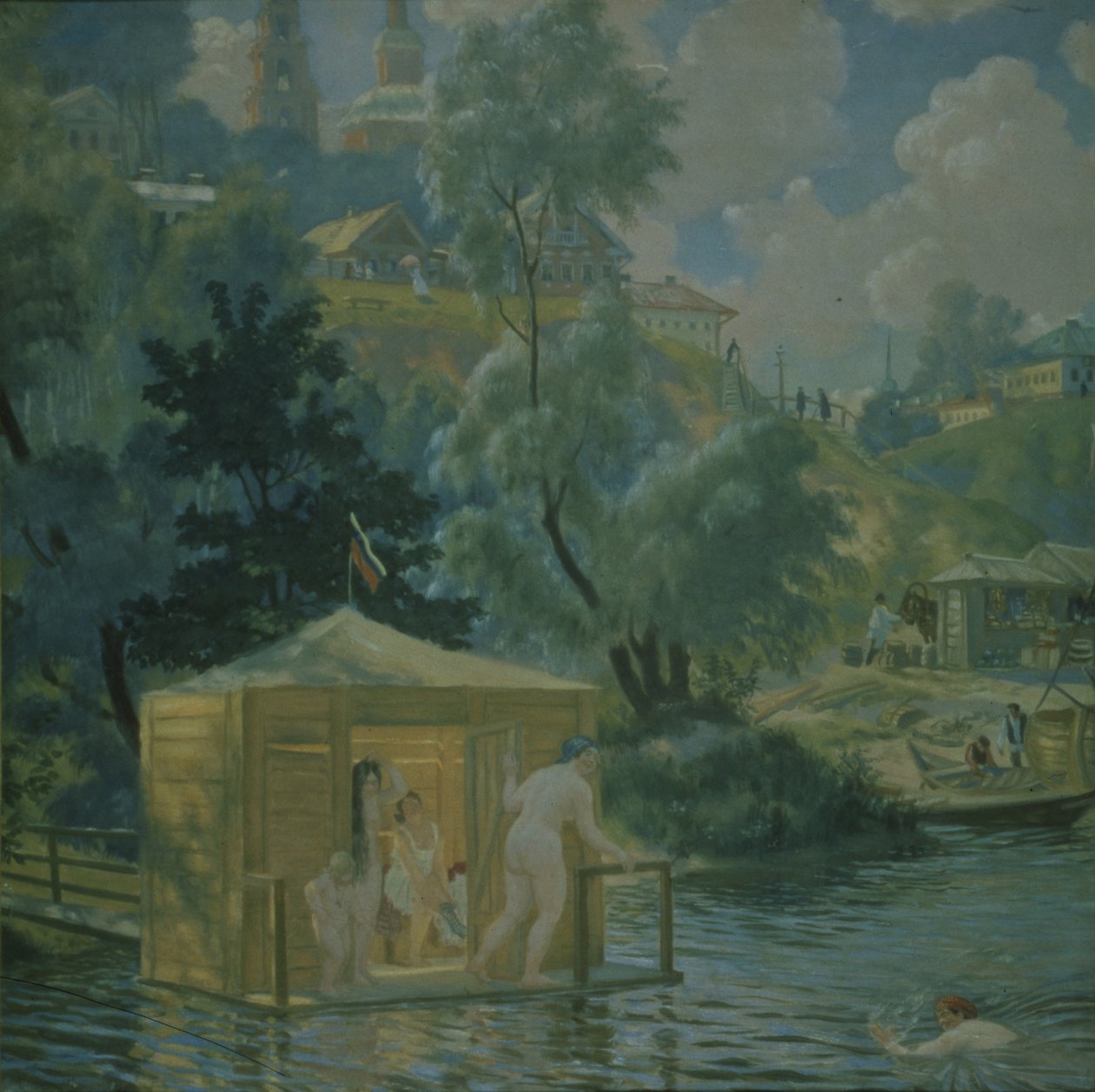 Badende, 1921 av Boris Mikhailovich Kustodiev